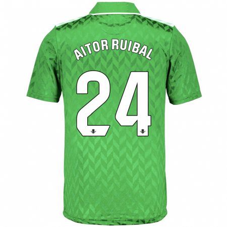 Kandiny Niño Camiseta Aitor Ruibal #24 Verde 2ª Equipación 2023/24 La Camisa Chile