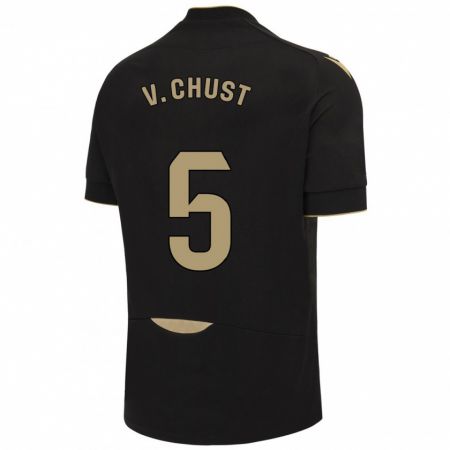 Kandiny Niño Camiseta Víctor Chust #5 Negro 2ª Equipación 2023/24 La Camisa Chile