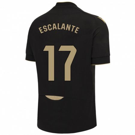 Kandiny Niño Camiseta Gonzalo Escalante #17 Negro 2ª Equipación 2023/24 La Camisa Chile