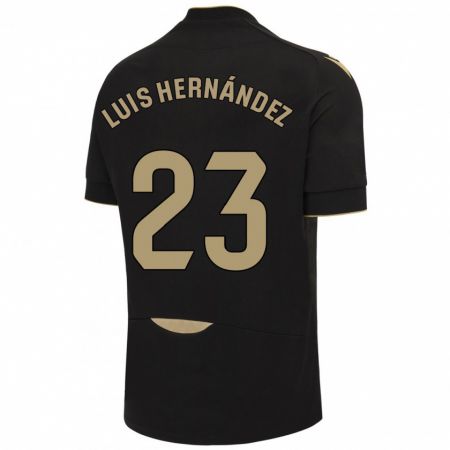 Kandiny Niño Camiseta Luis Hernández #23 Negro 2ª Equipación 2023/24 La Camisa Chile