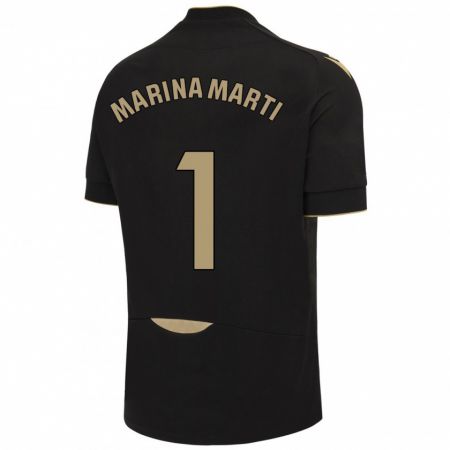 Kandiny Niño Camiseta Marina Martí #1 Negro 2ª Equipación 2023/24 La Camisa Chile