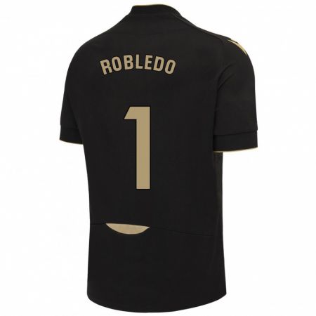Kandiny Niño Camiseta Robledo #1 Negro 2ª Equipación 2023/24 La Camisa Chile
