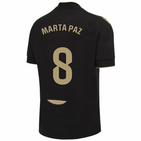 Kandiny Niño Camiseta Marta Milagros Paz Cruz #8 Negro 2ª Equipación 2023/24 La Camisa Chile
