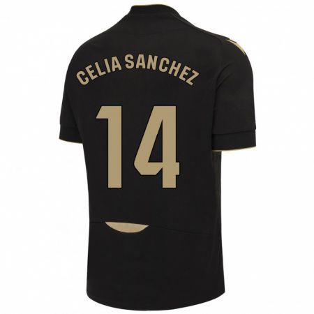 Kandiny Niño Camiseta Celia Sánchez García #14 Negro 2ª Equipación 2023/24 La Camisa Chile