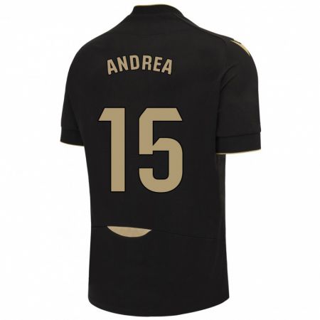 Kandiny Niño Camiseta Andrea Sánchez Moreno #15 Negro 2ª Equipación 2023/24 La Camisa Chile