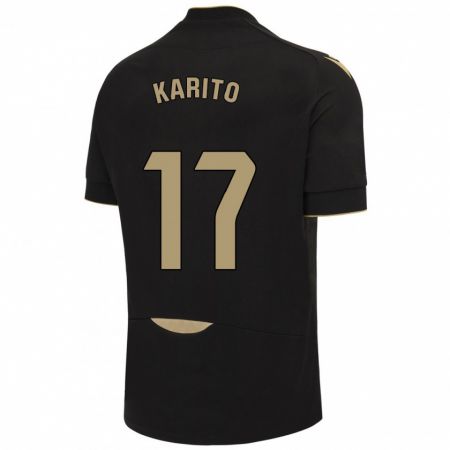 Kandiny Niño Camiseta Carolina De Los Santos Mellado #17 Negro 2ª Equipación 2023/24 La Camisa Chile