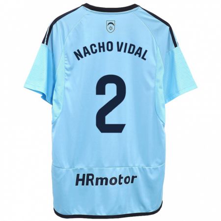 Kandiny Niño Camiseta Nacho Vidal #2 Azul 2ª Equipación 2023/24 La Camisa Chile