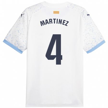 Kandiny Niño Camiseta Arnau Martínez #4 Blanco 2ª Equipación 2023/24 La Camisa Chile