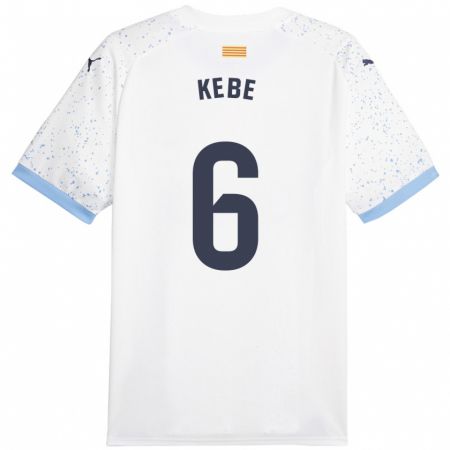Kandiny Niño Camiseta Ibrahima Kébé #6 Blanco 2ª Equipación 2023/24 La Camisa Chile