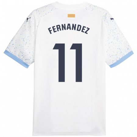 Kandiny Niño Camiseta Valery Fernández #11 Blanco 2ª Equipación 2023/24 La Camisa Chile