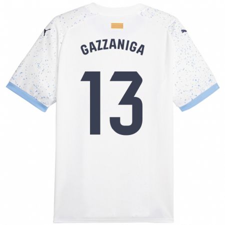 Kandiny Niño Camiseta Paulo Gazzaniga #13 Blanco 2ª Equipación 2023/24 La Camisa Chile