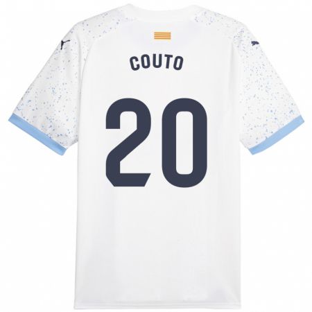 Kandiny Niño Camiseta Yan Couto #20 Blanco 2ª Equipación 2023/24 La Camisa Chile