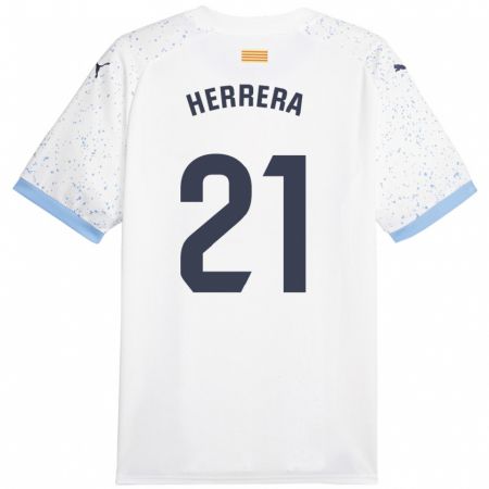 Kandiny Niño Camiseta Yangel Herrera #21 Blanco 2ª Equipación 2023/24 La Camisa Chile