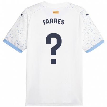 Kandiny Niño Camiseta Biel Farrés #0 Blanco 2ª Equipación 2023/24 La Camisa Chile