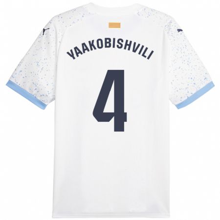 Kandiny Niño Camiseta Antal Yaakobishvili #4 Blanco 2ª Equipación 2023/24 La Camisa Chile