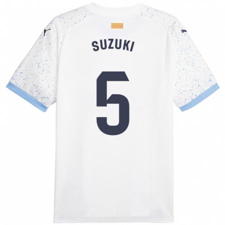 Kandiny Niño Camiseta Wadi Ibrahim Suzuki #5 Blanco 2ª Equipación 2023/24 La Camisa Chile