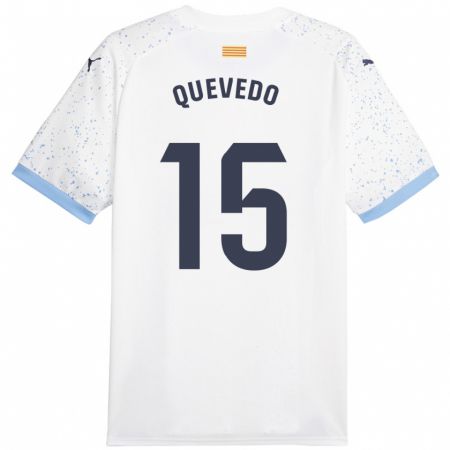 Kandiny Niño Camiseta Erik Quevedo #15 Blanco 2ª Equipación 2023/24 La Camisa Chile