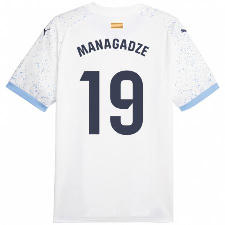 Kandiny Niño Camiseta Luka Managadze #19 Blanco 2ª Equipación 2023/24 La Camisa Chile