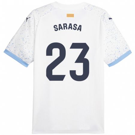 Kandiny Niño Camiseta Javier Sarasa #23 Blanco 2ª Equipación 2023/24 La Camisa Chile