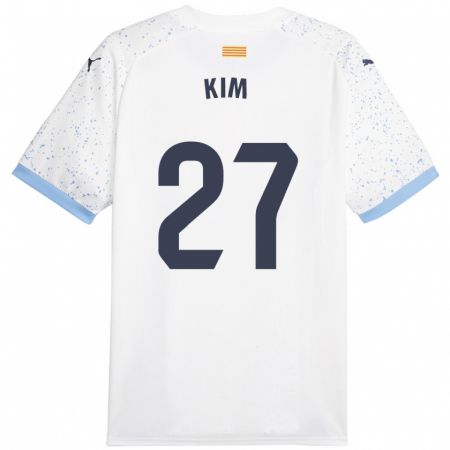 Kandiny Niño Camiseta Min-Su Kim #27 Blanco 2ª Equipación 2023/24 La Camisa Chile