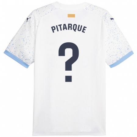 Kandiny Niño Camiseta Víctor Pitarque #0 Blanco 2ª Equipación 2023/24 La Camisa Chile