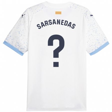 Kandiny Niño Camiseta Joao Sarsanedas #0 Blanco 2ª Equipación 2023/24 La Camisa Chile