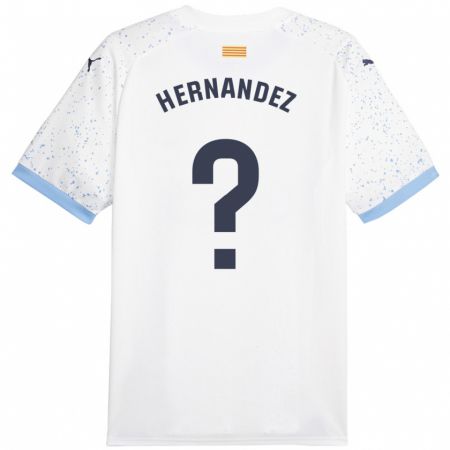 Kandiny Niño Camiseta Guillem Hernández #0 Blanco 2ª Equipación 2023/24 La Camisa Chile