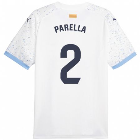 Kandiny Niño Camiseta Virginia Parella #2 Blanco 2ª Equipación 2023/24 La Camisa Chile