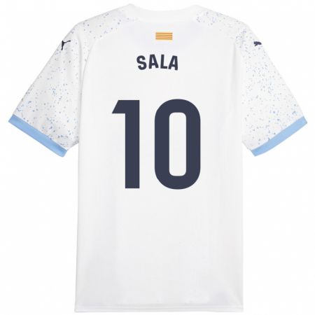 Kandiny Niño Camiseta Georgina Sala #10 Blanco 2ª Equipación 2023/24 La Camisa Chile