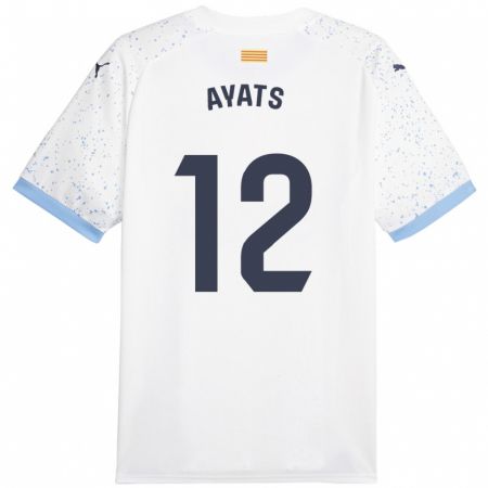Kandiny Niño Camiseta Mònica Ayats #12 Blanco 2ª Equipación 2023/24 La Camisa Chile