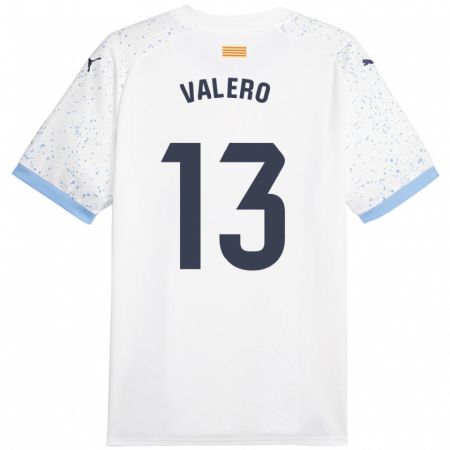 Kandiny Niño Camiseta Eliana Valero #13 Blanco 2ª Equipación 2023/24 La Camisa Chile