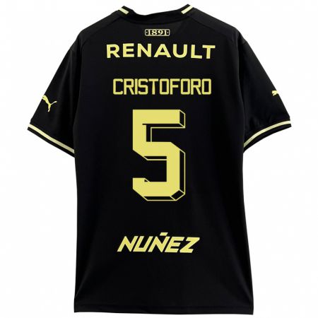 Kandiny Niño Camiseta Sebastián Cristóforo #5 Negro 2ª Equipación 2023/24 La Camisa Chile