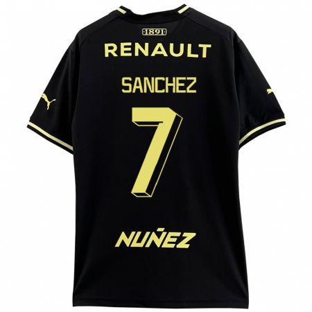 Kandiny Niño Camiseta Carlos Sánchez #7 Negro 2ª Equipación 2023/24 La Camisa Chile