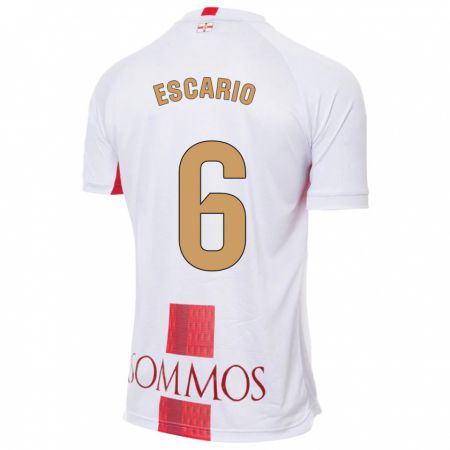 Kandiny Niño Camiseta Jaime Escario #6 Blanco 2ª Equipación 2023/24 La Camisa Chile