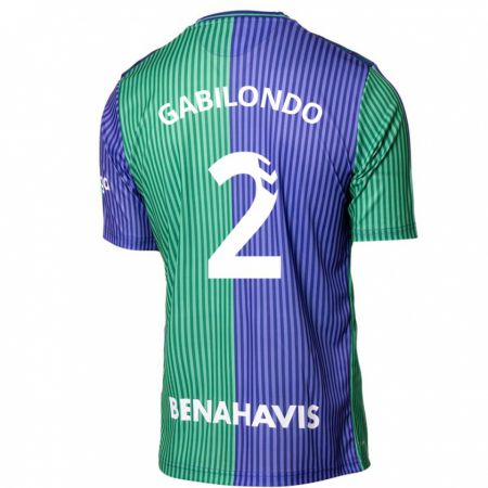 Kandiny Niño Camiseta Jokin Gabilondo #2 Verde Azul 2ª Equipación 2023/24 La Camisa Chile