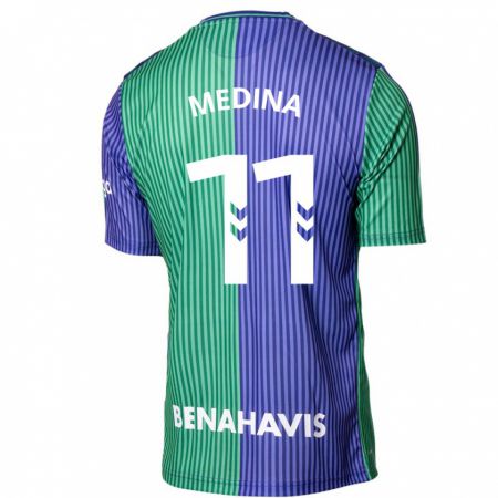 Kandiny Niño Camiseta Kevin Medina #11 Verde Azul 2ª Equipación 2023/24 La Camisa Chile