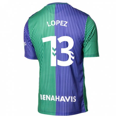 Kandiny Niño Camiseta Carlos López #13 Verde Azul 2ª Equipación 2023/24 La Camisa Chile