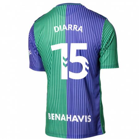 Kandiny Niño Camiseta Moussa Diarra #15 Verde Azul 2ª Equipación 2023/24 La Camisa Chile