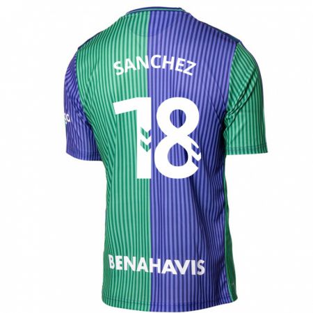 Kandiny Niño Camiseta Dani Sánchez #18 Verde Azul 2ª Equipación 2023/24 La Camisa Chile