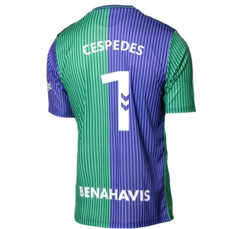 Kandiny Niño Camiseta Andrés Céspedes #1 Verde Azul 2ª Equipación 2023/24 La Camisa Chile