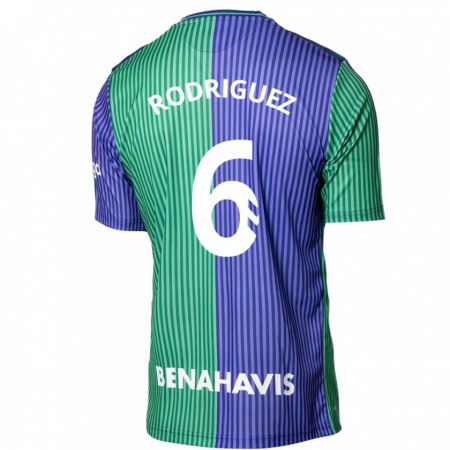 Kandiny Niño Camiseta Rafa Rodríguez #6 Verde Azul 2ª Equipación 2023/24 La Camisa Chile