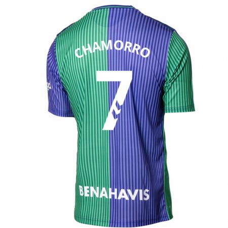 Kandiny Niño Camiseta Alexis Chamorro #7 Verde Azul 2ª Equipación 2023/24 La Camisa Chile