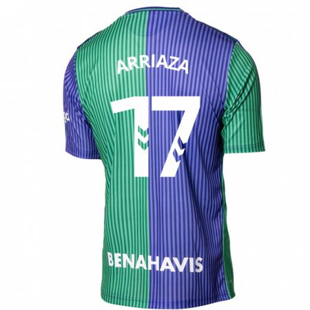 Kandiny Niño Camiseta Pablo Arriaza #17 Verde Azul 2ª Equipación 2023/24 La Camisa Chile