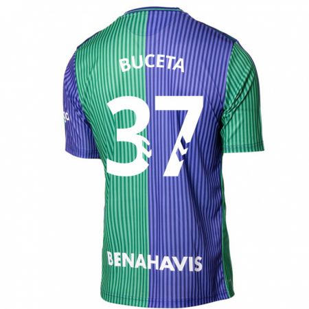 Kandiny Niño Camiseta Ana Buceta #37 Verde Azul 2ª Equipación 2023/24 La Camisa Chile
