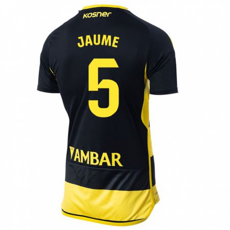 Kandiny Niño Camiseta Jaume Grau #5 Negro Amarillo 2ª Equipación 2023/24 La Camisa Chile