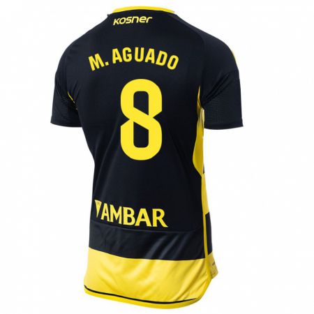 Kandiny Niño Camiseta Marc Aguado #8 Negro Amarillo 2ª Equipación 2023/24 La Camisa Chile