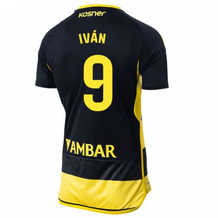 Kandiny Niño Camiseta Iván Azón #9 Negro Amarillo 2ª Equipación 2023/24 La Camisa Chile