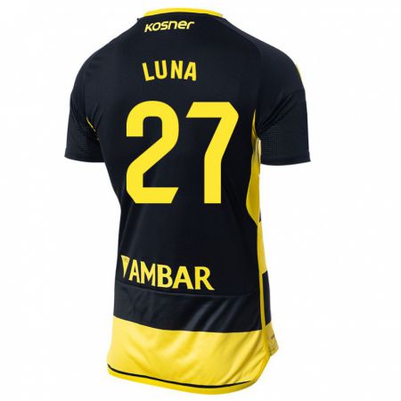 Kandiny Niño Camiseta Marcos Luna #27 Negro Amarillo 2ª Equipación 2023/24 La Camisa Chile