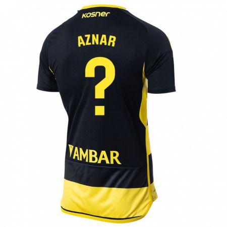 Kandiny Niño Camiseta Mario Aznar #0 Negro Amarillo 2ª Equipación 2023/24 La Camisa Chile
