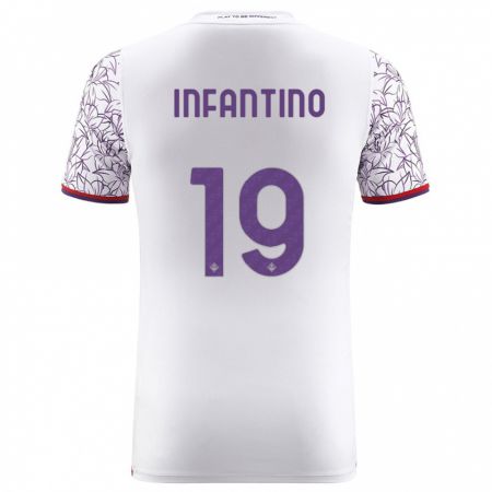 Kandiny Niño Camiseta Gino Infantino #19 Blanco 2ª Equipación 2023/24 La Camisa Chile